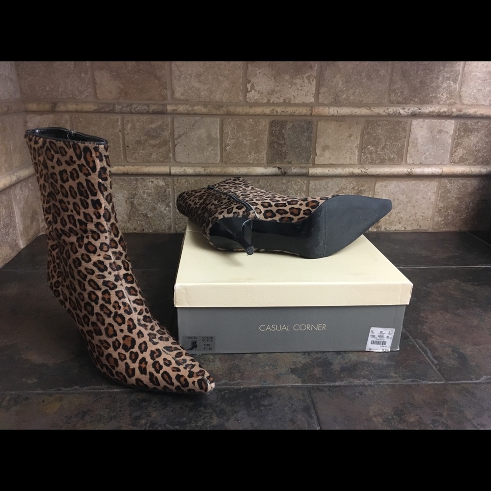 Leopard Print Boots (size 10)